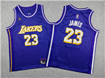 Los Angeles Lakers #23 Lebron James Youth 2025-26 Purple Statement Swingman Jersey