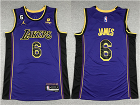 Los Angeles Lakers #6 Lebron James 2022-23 Purple Statement Swingman Jersey