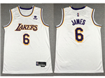 Los Angeles Lakers #6 Lebron James White Swingman Jersey