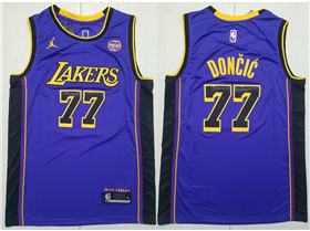 Los Angeles Lakers #77 Luka Dončić 2022-25 Purple Statement Swingman Jersey