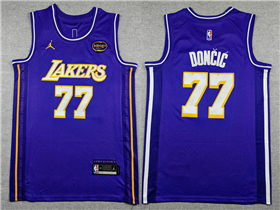 Los Angeles Lakers #77 Luka Dončić 2025-26 Purple Statement Swingman Jersey