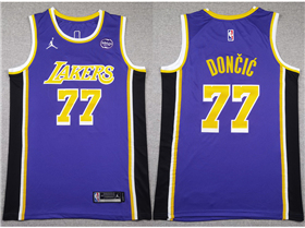 Los Angeles Lakers #77 Luka Dončić 2021-22 Purple Statement Swingman Jersey