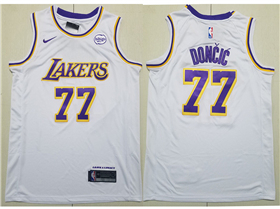 Los Angeles Lakers #77 Luka Dončić White Swingman Jersey