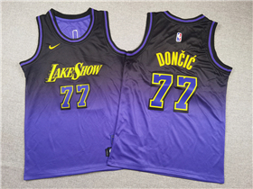 Los Angeles Lakers #77 Luka Dončić Youth 2024-25 Purple City Edition Swingman Jersey