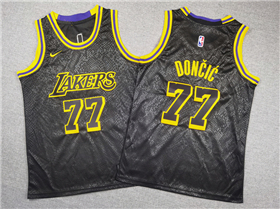Los Angeles Lakers #77 Luka Dončić Youth Black City Edition Swingman Jersey