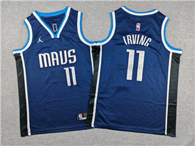 Dallas Mavericks #11 Kyrie Irving Youth 2025-26 Navy Statement Swingman Jersey