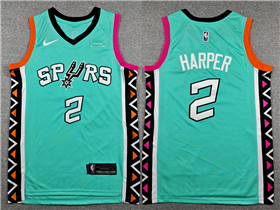San Antonio Spurs #2 Dylan Harper Turquoise City Edition Swingman Jersey