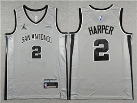 San Antonio Spurs #2 Dylan Harper 2025-26 Gray Statement Edition Swingman Jersey