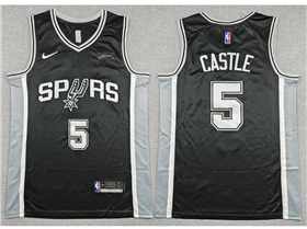 San Antonio Spurs #5 Stephon Castle Black Swingman Jersey