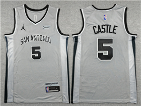 San Antonio Spurs #5 Stephon Castle 2025-26 Gray Statement Edition Swingman Jersey