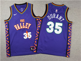 Phoenix Suns #35 Kevin Durant Youth 2024-25 Purple City Edition Swingman Jersey