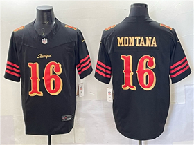 San Francisco 49ers #16 Joe Montana Black Rivalries Vapor F.U.S.E. Limited Jersey