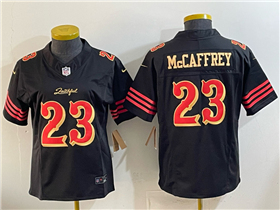 San Francisco 49ers #23 Christian McCaffrey Women's Black Rivalries Vapor F.U.S.E. Limited Jersey