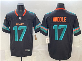 Miami Dolphins #17 Jaylen Waddle Black Rivalries Vapor F.U.S.E. Limited Jersey