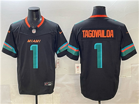 Miami Dolphins #1 Tua Tagovailoa Black Rivalries Vapor F.U.S.E. Limited Jersey