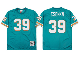 Miami Dolphins #39 Larry Csonka 1972 Throwback Aqua Jersey