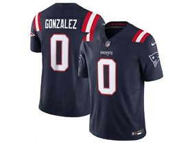 New England Patriots #0 Christian Gonzalez Navy Vapor F.U.S.E. Limited Jersey