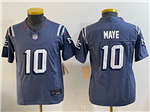 New England Patriots #10 Drake Maye Youth Storm Blue Rivalries Vapor F.U.S.E. Limited Jersey