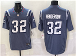 New England Patriots #32 TreVeyon Henderson Storm Blue Rivalries Vapor F.U.S.E. Limited Jersey