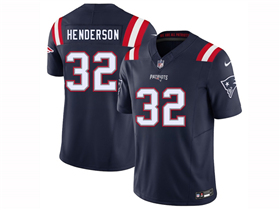 New England Patriots #32 TreVeyon Henderson Navy Vapor F.U.S.E. Limited Jersey