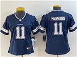 Dallas Cowboys #11 Micah Parsons Women's Blue Vapor Limited Jersey
