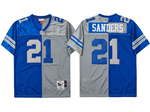 Dallas Cowboys #21 Deion Sanders Throwback Split Blue/Gray Jersey