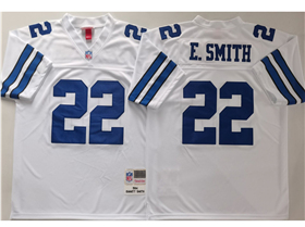 Dallas Cowboys #22 Emmitt Smith 1994 Throwback White Jersey