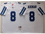 Dallas Cowboys #8 Troy Aikman 1994 Throwback White Jersey