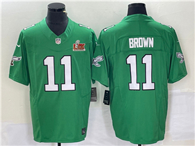 Philadelphia Eagles #1 Jalen Hurts Kelly Green Super Bowl LIX F.U.S.E. Limited Jersey