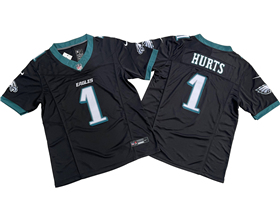 Philadelphia Eagles #1 Jalen Hurts Black Vapor F.U.S.E. Limited Jersey