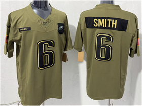 Philadelphia Eagles #6 DeVonta Smith Olive 2025 Salute To Service Limited Jersey