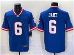New York Giants #6 Jaxson Dart Royal Classic Vapor Limited Jersey