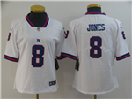 New York Giants #8 Daniel Jones Women's White Color Rush Limited Jersey