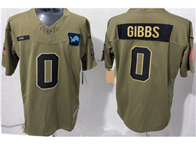 Detroit Lions #0 Jahmyr Gibbs Olive 2025 Salute To Service Limited Jersey