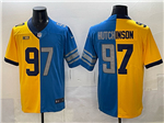 Detroit Lions Michigan Wolverines #97 Aidan Hutchinson Split Blue/Gold Vapor Limited Jersey