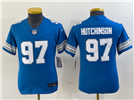 Detroit Lions #97 Aidan Hutchinson Youth 2024 Blue Vapor F.U.S.E. Limited Jersey