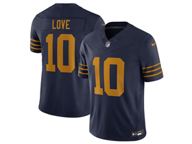 Green Bay Packers #10 Jordan Love Navy Classic Vapor F.U.S.E. Limited Jersey