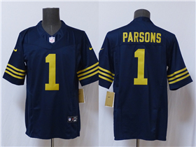 Green Bay Packers #1 Micah Parsons Navy Classic Vapor F.U.S.E. Limited Jersey