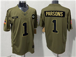 Green Bay Packers #1 Micah Parsons Olive 2025 Salute To Service Limited Jersey