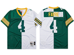 Green Bay Packers #4 Brett Favre 1996 Throwback Split Green/White Jersey