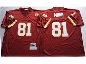 Washington Redskins #81 Art Monk Throwback Burgundy Jersey