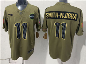 Seattle Seahawks #11 Jaxon Smith-Njigba Olive 2025 Salute To Service Limited Jersey