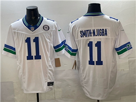 Seattle Seahawks #11 Jaxon Smith-Njigba White Throwback Vapor F.U.S.E. Limited Jersey