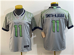 Seattle Seahawks #11 Jaxon Smith-Njigba Women's Gray Rivalries Vapor F.U.S.E. Limited Jersey