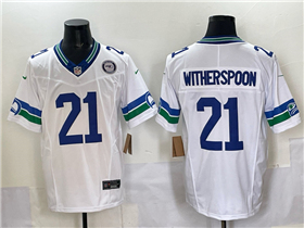 Seattle Seahawks #21 Devon Witherspoon White Throwback Vapor F.U.S.E. Limited Jersey