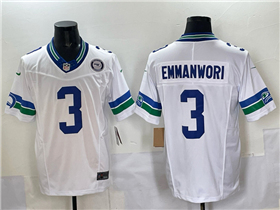 Seattle Seahawks #3 Nick Emmanwori White Throwback Vapor F.U.S.E. Limited Jersey