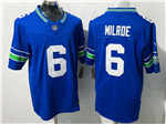Seattle Seahawks #6 Jalen Milroe Royal Throwback Vapor F.U.S.E. Limited Jersey