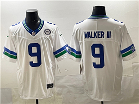 Seattle Seahawks #9 Kenneth Walker III White Throwback Vapor F.U.S.E. Limited Jersey