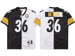 Pittsburgh Steelers #36 Jerome Bettis Throwback Split Black/White Jersey