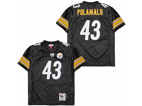 Pittsburgh Steelers #43 Troy Polamalu 2005 Throwback Black Jersey